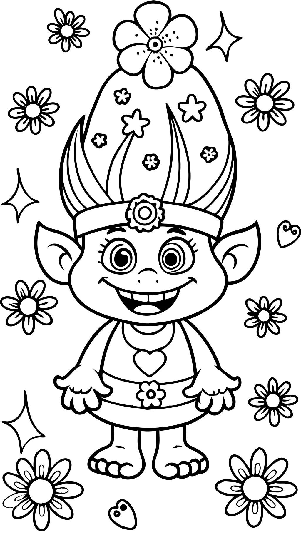 Página para colorear de Viva Trolls